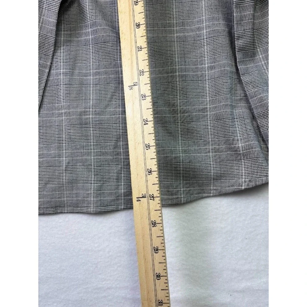Worthington Women's Career Wear Top‎ Sz XXL Herringbone Plaid Ruffled Sleeve